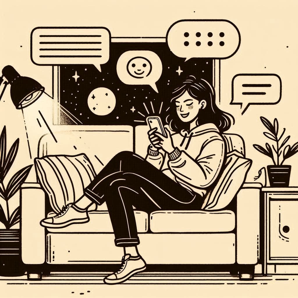 Cliente qui chatte avec le bot Valina la nuit